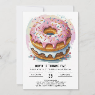 Happy Chocolate Doughnuts Birthday Invitation