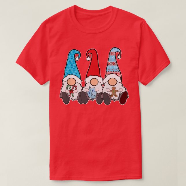 Happy Chrismukkah Christmas and Hanukkah Gnomes Pr T-Shirt (Design Front)