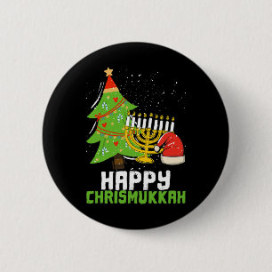 Happy Chrismukkah Christmas And Hanukkah Religion  6 Cm Round Badge