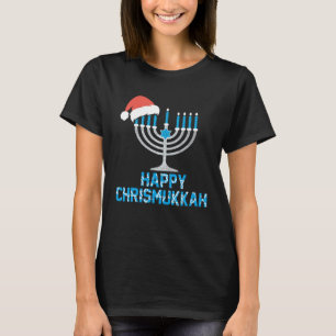 Happy Chrismukkah Christmas Santa Hat Hanukkah 202 T-Shirt