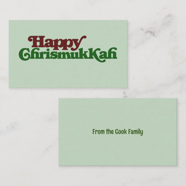 Happy Chrismukkah Enclosure Card (Front/Back)