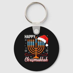 Happy Chrismukkah Festive Menorah Funny Holiday Ce Key Ring
