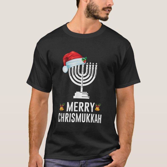 Happy Chrismukkah Funny Hanukkah and Christmas Gif T-Shirt (Front)