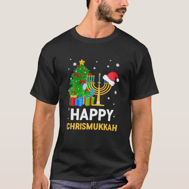 Happy Chrismukkah Funny Hanukkah And Christmas T-Shirt (Front)