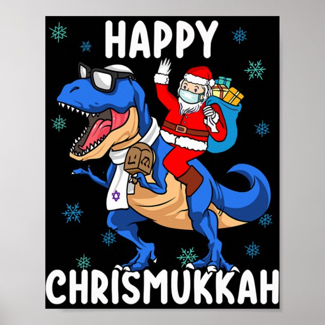 Happy Chrismukkah Funny Hanukkah Christmas Jewi Sh Poster (Front)