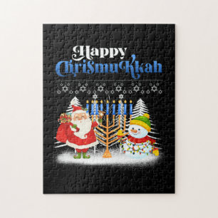 Happy Chrismukkah Funny Hanukkah Christmas Jewis Jigsaw Puzzle