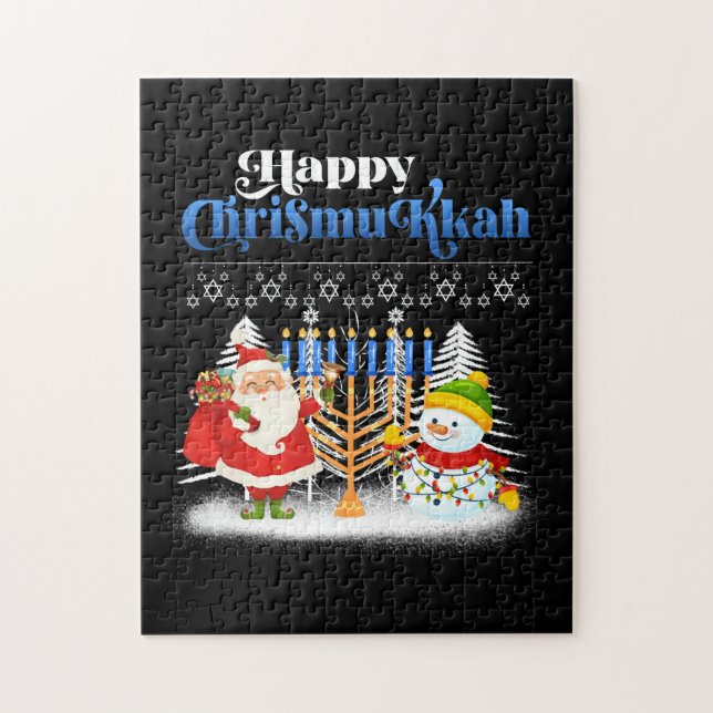 Happy Chrismukkah Funny Hanukkah Christmas Jewis Jigsaw Puzzle (Vertical)