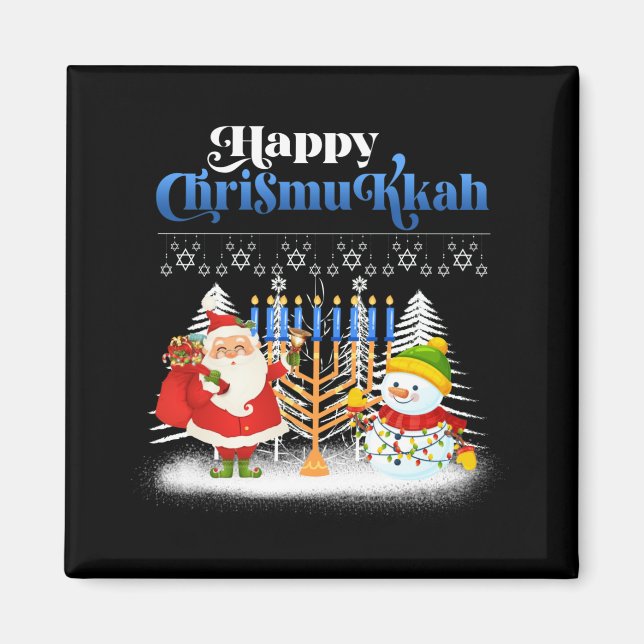 Happy Chrismukkah Funny Hanukkah Christmas Jewis Magnet (Front)
