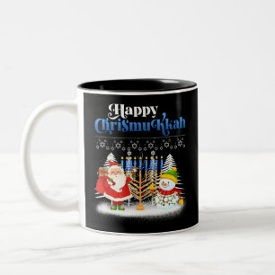 Happy Chrismukkah Funny Hanukkah Christmas Jewis Two-Tone Coffee Mug