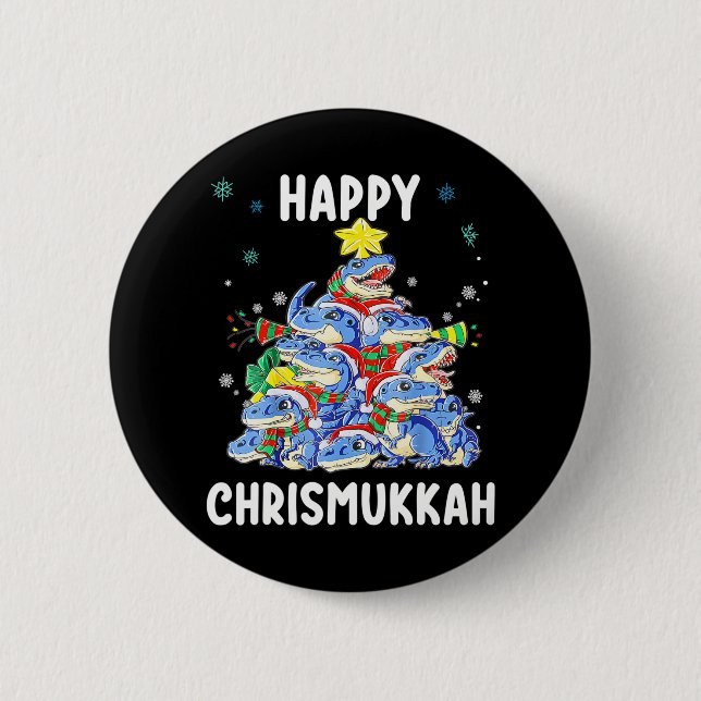 Happy Chrismukkah Funny Hanukkah Christmas Jewish 6 Cm Round Badge (Front)