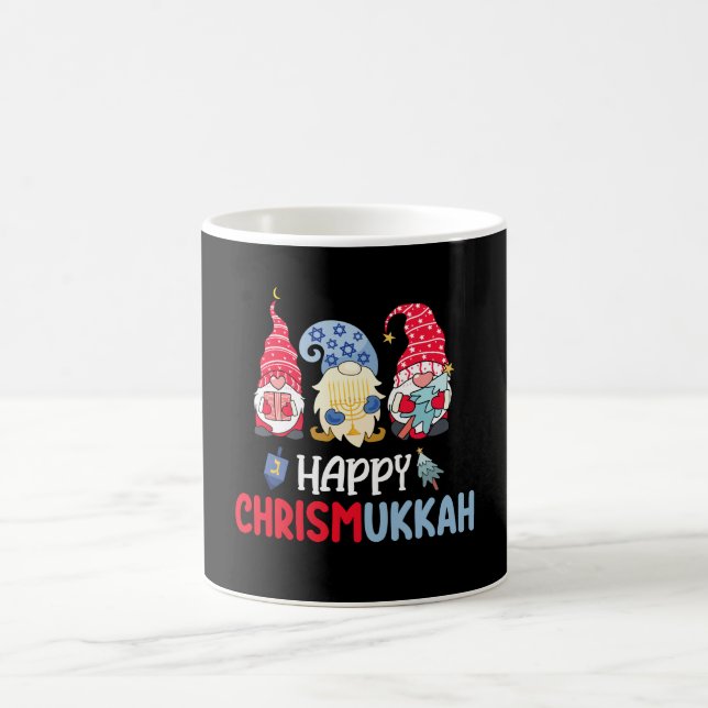 Happy Chrismukkah Gnomes Hanukkah Merry Christmas  Coffee Mug (Center)