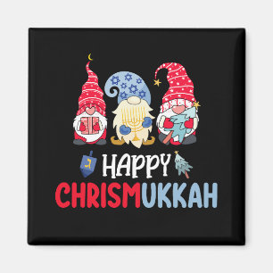 Happy Chrismukkah Gnomes Hanukkah Merry Christmas Magnet