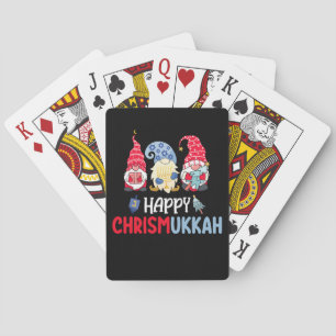 Happy Chrismukkah Gnomes Hanukkah Merry Christmas  Playing Cards