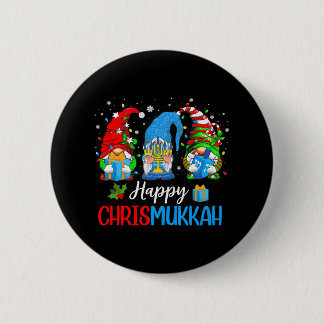 Happy Chrismukkah Gnomes Merry Christmas and 6 Cm Round Badge