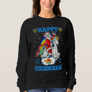 Happy Chrismukkah Hanukkah Christmas Jewish Unicor Sweatshirt