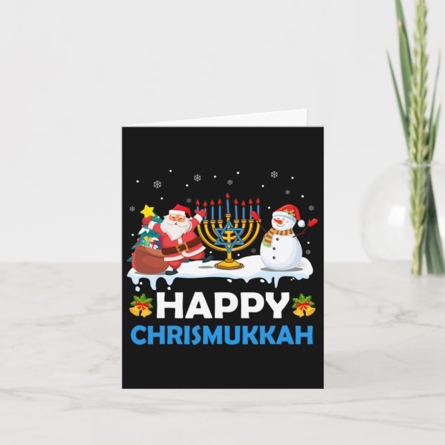 Happy Chrismukkah Hanukkah Fun Merry Christmas Jew Card (Front)