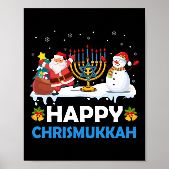 Happy Chrismukkah Hanukkah Fun Merry Christmas Jew Poster (Front)