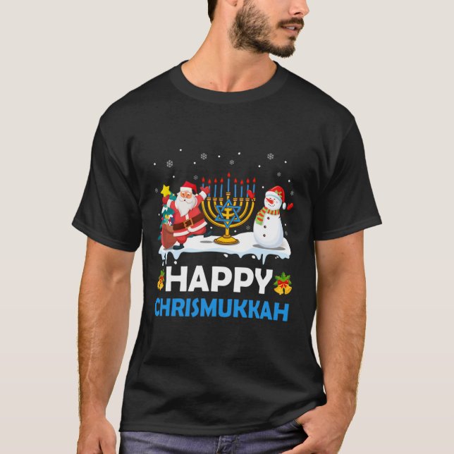 Happy Chrismukkah Hanukkah Fun Merry Christmas Jew T-Shirt (Front)