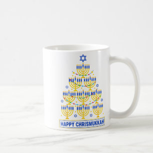 Happy Chrismukkah Hanukkah Light Tree Jewish Holid Coffee Mug