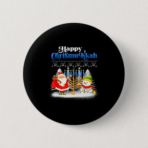 Happy Chrismukkah Jewish Christmas Hanukkah  6 Cm Round Badge