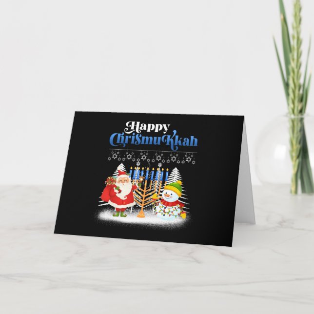 Happy Chrismukkah Jewish Christmas Hanukkah Card (Front)