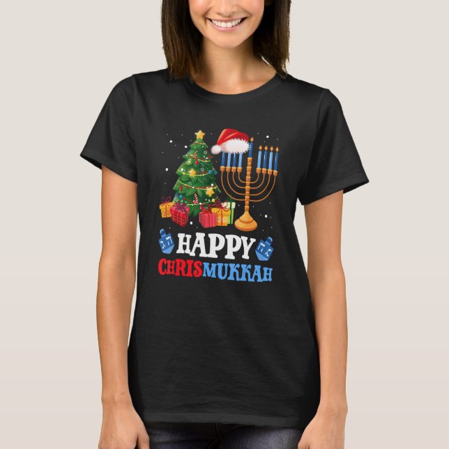 Happy Chrismukkah Jewish Christmas Hanukkah Chanuk T-Shirt (Front)