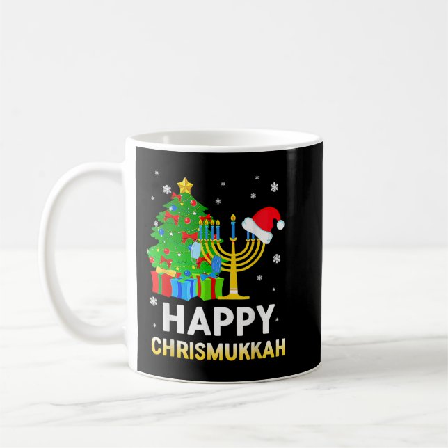 Happy Chrismukkah Jewish Christmas Hanukkah Holida Coffee Mug (Left)