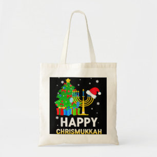 Happy Chrismukkah Jewish Christmas Hanukkah Holida Tote Bag