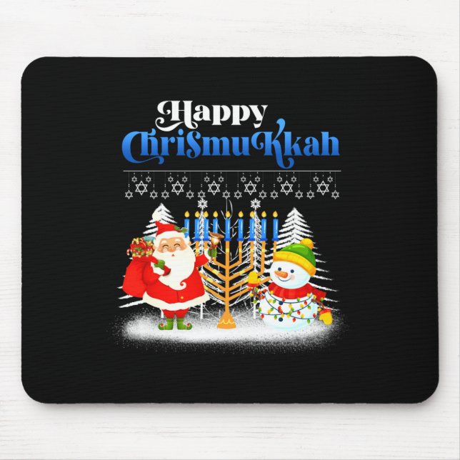 Happy Chrismukkah Jewish Christmas Hanukkah  Mouse Pad (Front)