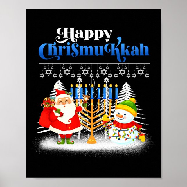 Happy Chrismukkah Jewish Christmas Hanukkah  Poster (Front)