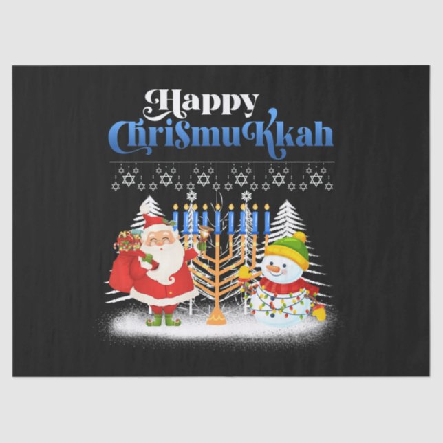 Happy Chrismukkah Jewish Christmas Hanukkah Tissue Paper (Front)