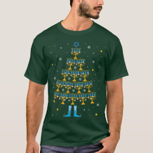Happy Chrismukkah Menorah Christmas Tree Hanukkah T-Shirt