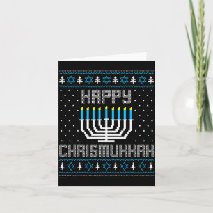 Happy Chrismukkah Menorah Ugly Sweater Christmas H Card