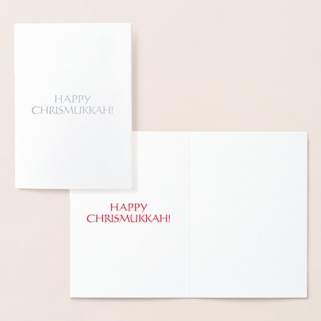 Happy Chrismukkah red int. letters - silver / gold Foil Card (Display)