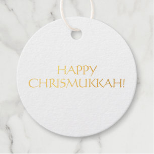Happy Chrismukkah simple minimalist elegant Favour Tags