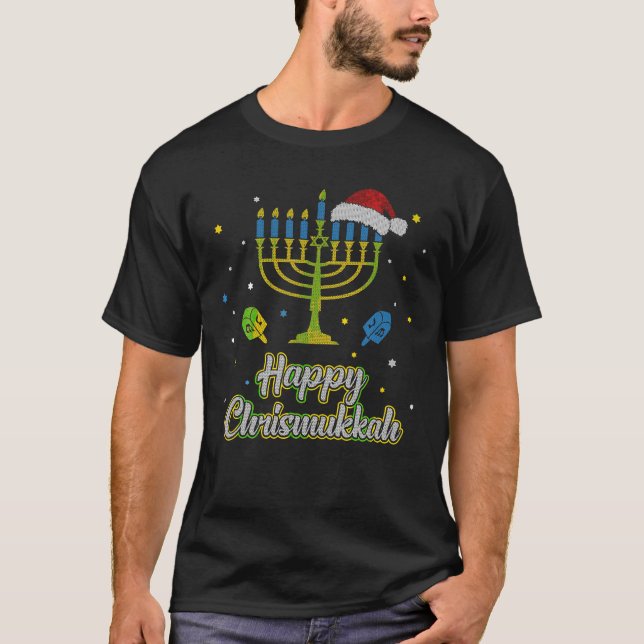 Happy Chrismukkah Ugly Hanukkah Sweater Christmas (Front)