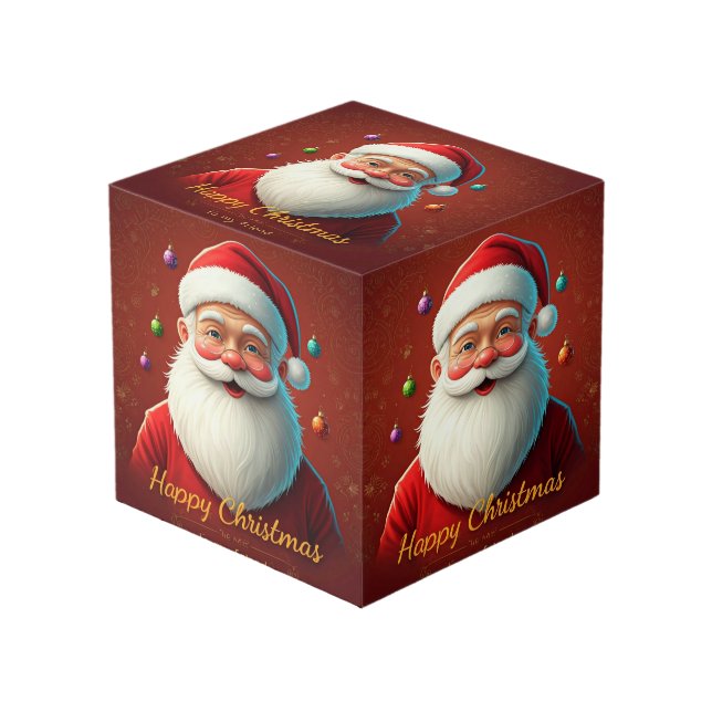 Happy Christamas Cube (Front Angled)