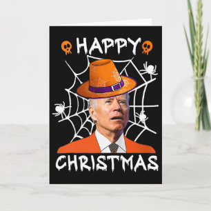 Happy Christmas Anti Joe Biden Fun Halloween Pumpk Card