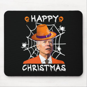 Happy Christmas Anti Joe Biden Fun Halloween Pumpk Mouse Pad