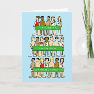 Happy Christmas Aqua Aerobics Instructor Holiday Card