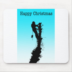 Happy Christmas Arborist Tree Surgeon Rigging Tree Mouse Pad