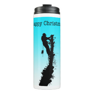 Happy Christmas Arborist Tree Surgeon Rigging Tree Thermal Tumbler