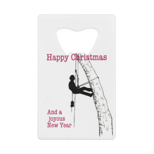 Happy Christmas arborist tree surgeons chainsaw