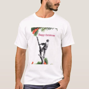 Happy Christmas arborist tree surgeons chainsaw T-Shirt
