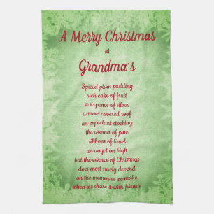 Happy Christmas at Grandma's House Kitchen Towels