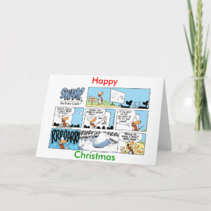 Happy Christmas Aviation Cartoon Card