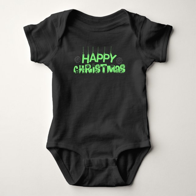 Happy Christmas Baby Bodysuit (Front)