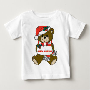 Happy Christmas Bear Baby T-Shirt