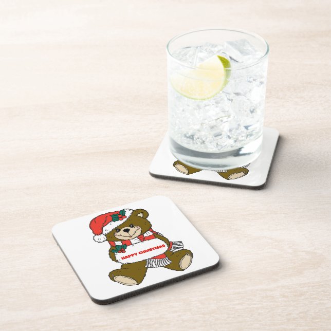 Happy Christmas Bear Coaster (Right Side)