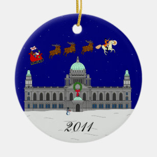 Happy Christmas (Belfast City Hall) Ceramic Tree Decoration
